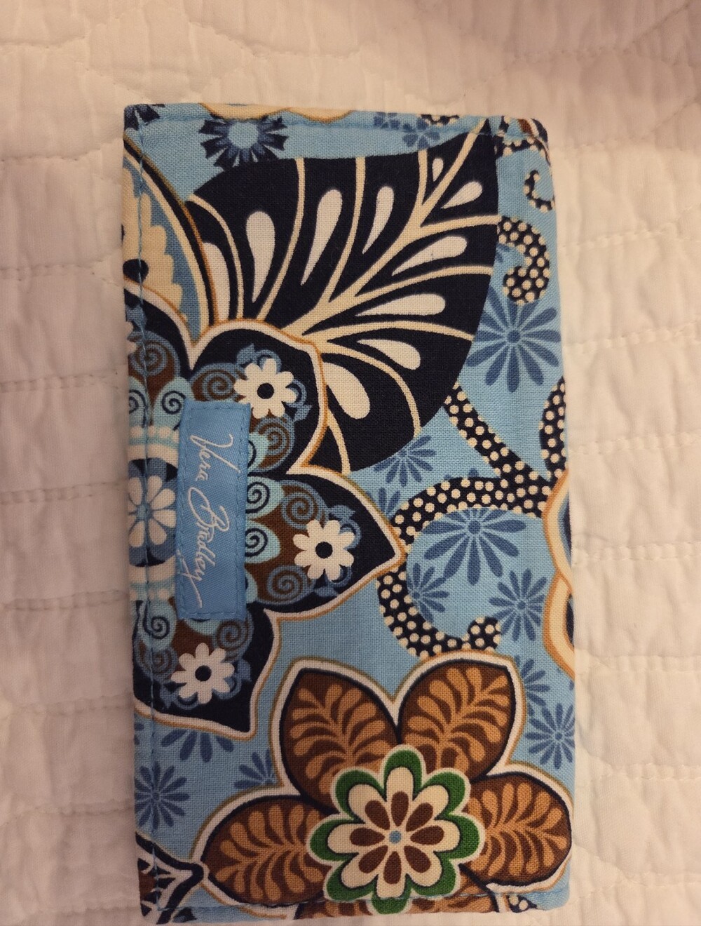 Vera Bradley Checkbook Holder Retired Pattern Bali Blue Summer 2009